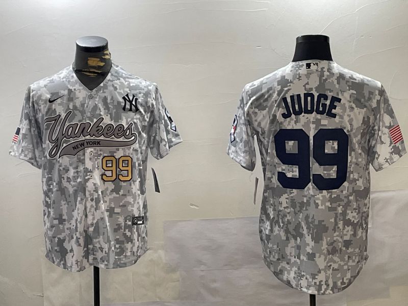 Men New York Yankees #99 Judge Camo Joint Name 2024 Nike MLB Jersey style 2